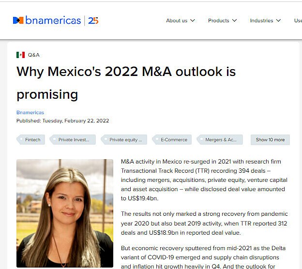 Why Mexico's 2022 M&A outlook is promising